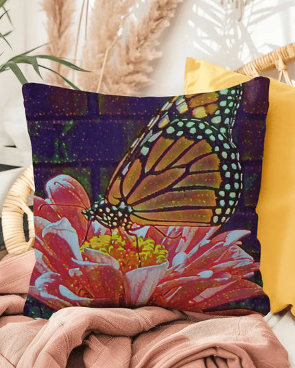 Whimsical Monarch Butterfly and Flower Pillow - The Butterfly Mama