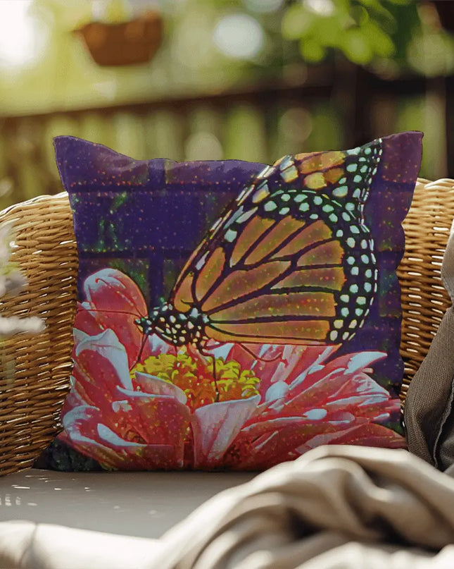Whimsical Monarch Butterfly and Flower Pillow - The Butterfly Mama