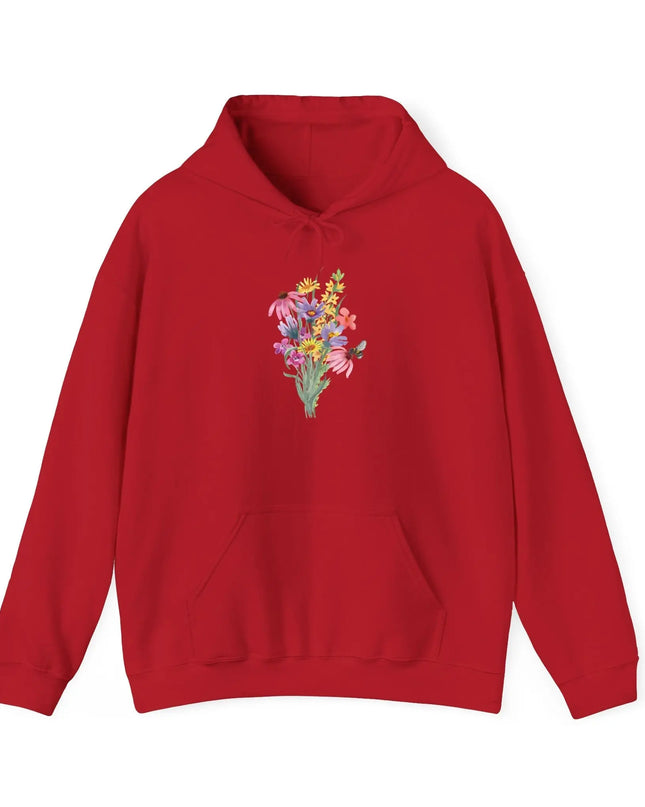 Wildflower Bouquet with Bee Hooded Sweatshirt - The Butterfly Mama